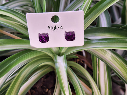 🐾 Glitter Cat Stud Earrings