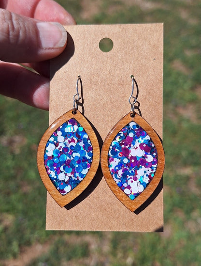 Confetti Riot – Wood & Resin Earrings