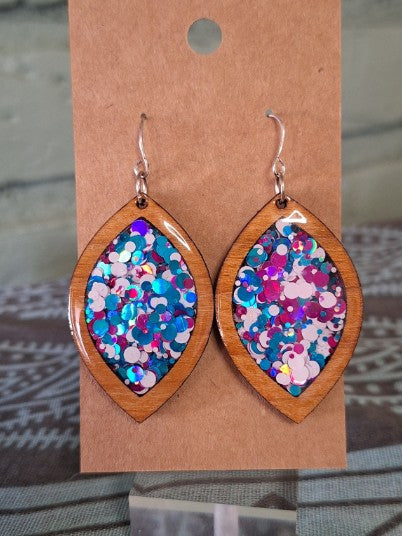 Confetti Riot – Wood & Resin Earrings