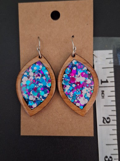 Confetti Riot – Wood & Resin Earrings